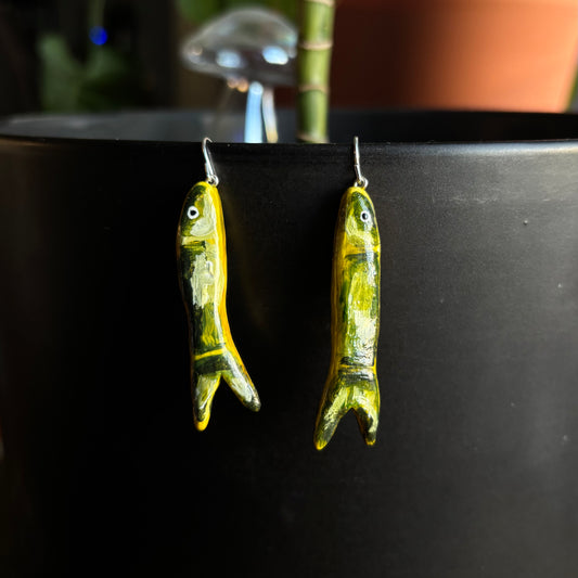 Big Green Fish Earrings