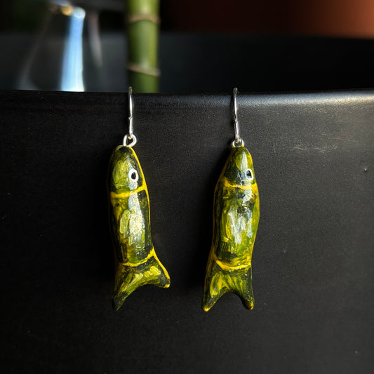 Green Fish Earrings
