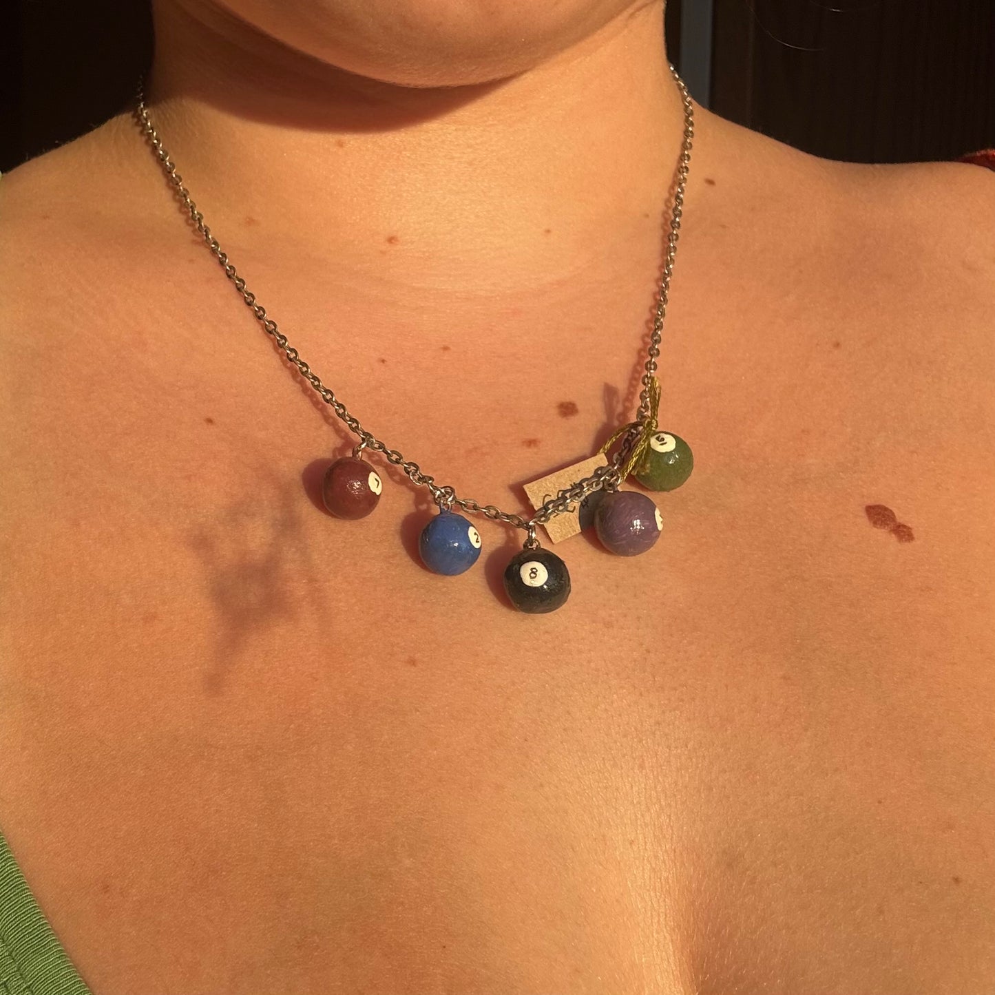 Pool Ball Charm Necklace