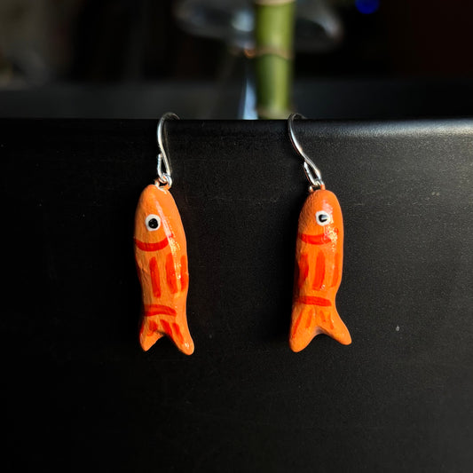 Orange Fish Earrings