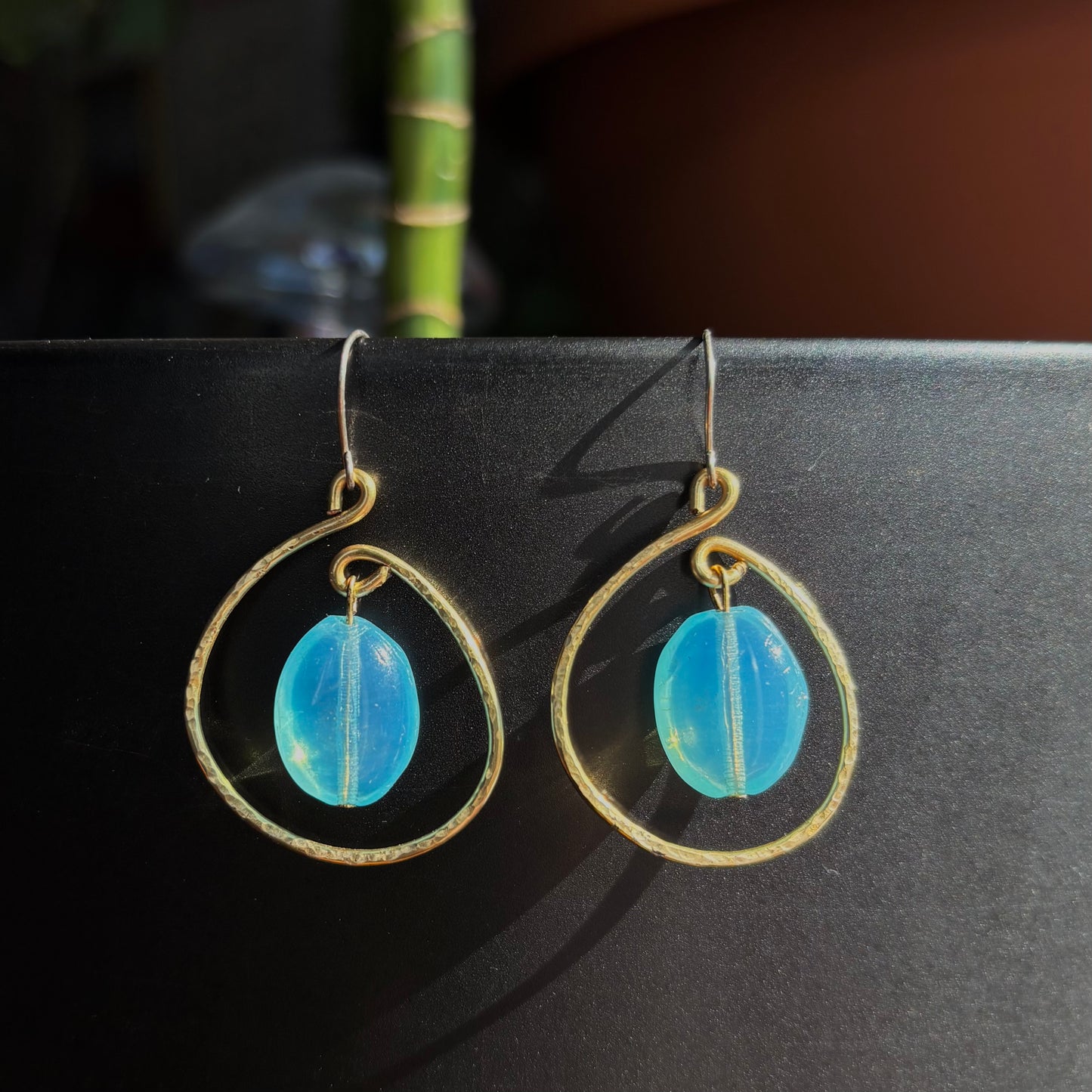 Iridescent Hammered Hoops
