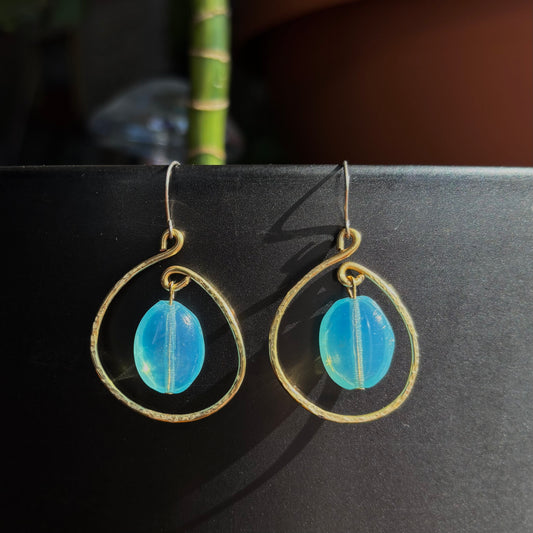 Iridescent Hammered Hoops